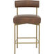Seneca 36.5 inch Antique Brass / Bravo Cognac Counter Stool